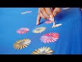 Two Colours Shaded Flowers Desing on Pattu Saree | Pattu saree flower sh...