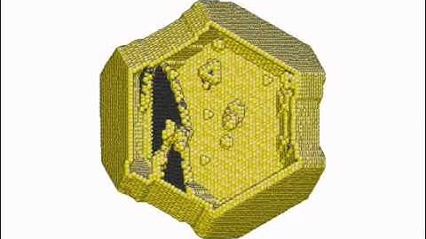 Compression of a 9.8 nm high Au nanoparticle (bottom view)