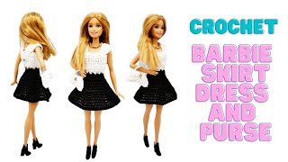 How to crochet Barbie Skirt Dress and Purse