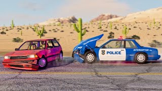 BeamNG Drive - Cars vs Angry Police Car #11 (RoadRage)
