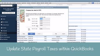 People often think quickbooks updates all of the payroll taxes
automatically. you have to manually change two state in california
every year! su...