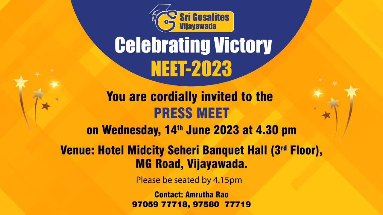 LIVE : Sri Gosalites Vijayawada Celebrating Victory NEET -2023 Results |Sri Gosalites MedicalAcademy