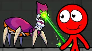 Новый КРАСНЫЙ СТИКМЕН против МОНСТРОВ #5. Мультик ИГРА Red Stickman Adventure