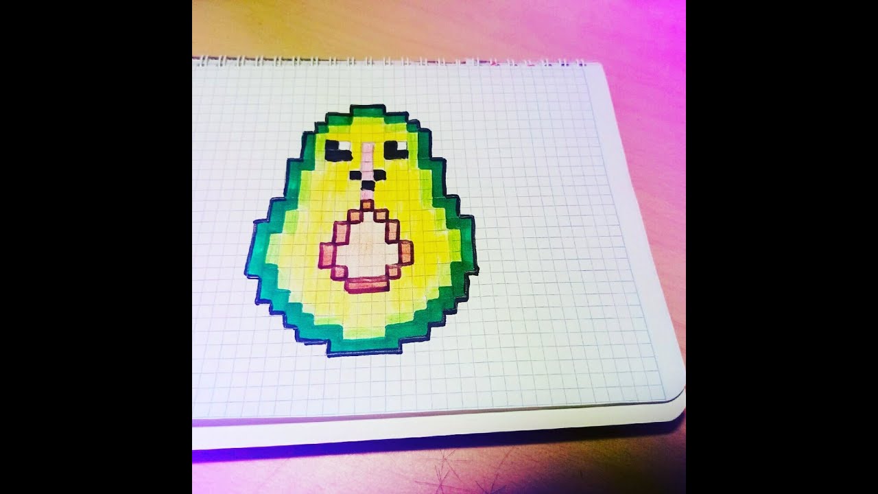 Рисунок авокадо по клеткам