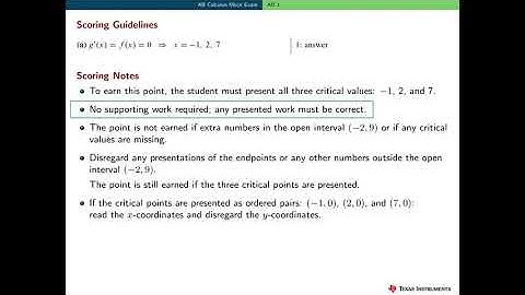 2020 AP Calculus AB1 Solutions, Concepts and Scoring Guidelines: Parts A–B