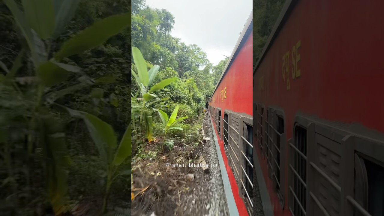 18048 Vasco Da Gama Shalimar Amaravati express passing through ￼ beautiful ￼ route of Braganza Ghat