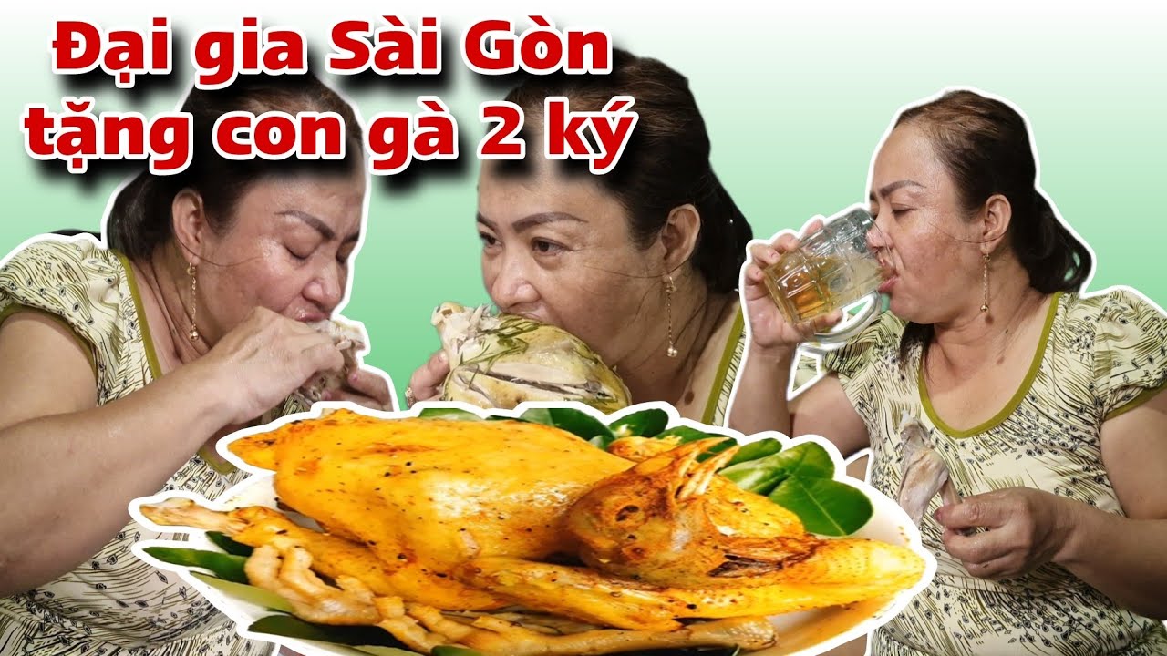 Chị Xuyến thử thách ăn gà luộc siêu to