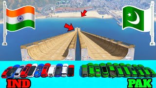 India Vs Pakistan | Gta 5 Indian Cars Vs Pakistan Cars Long Jumping Challenge | Gta 5 Gameplay