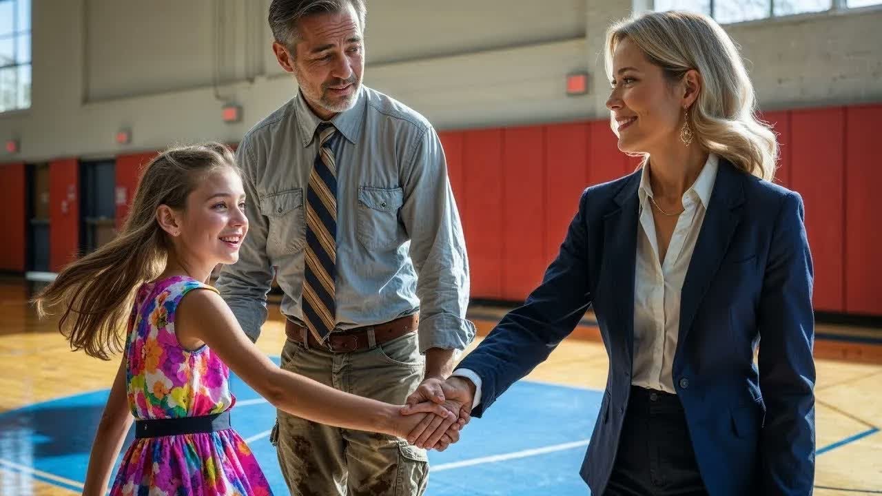 Ich stand in der Turnhalle der Grundschule meiner Tochter, in einem zerknitterten Hemd, das noch nach Betonstaub roch, als Lina mich zu ihrer Lehrerin zerrte. In dem Moment, als sie sich umdrehte,...