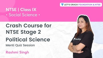 Crash Course - NTSE Stage 2 : Political Science | Menti Quiz | Social Science | Rashmi Singh