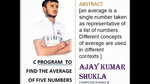 C program to find the average of five numbers || #AJAY_SHUKLA