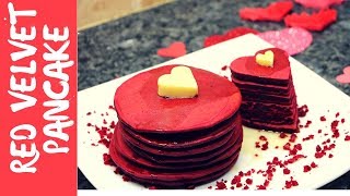Valentine's Day Special -Valentines Day Red Velvet Pancake Recipe-DIY Valentines Day Yummy Treat