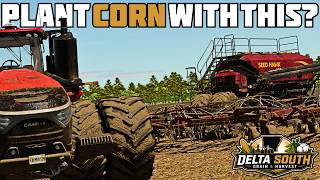 PLANTING CORN WITH A SEEDER?? 🇺🇸 Delta South Grain & Harvest - Episode 8 - Farming Simulator 25