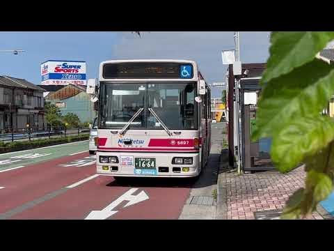 西鉄バス大牟田路線車(三池中町行き)・東新町バス停を発車 YouTube
