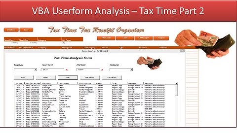 VBA Userform Analysis - Tax time Part 2