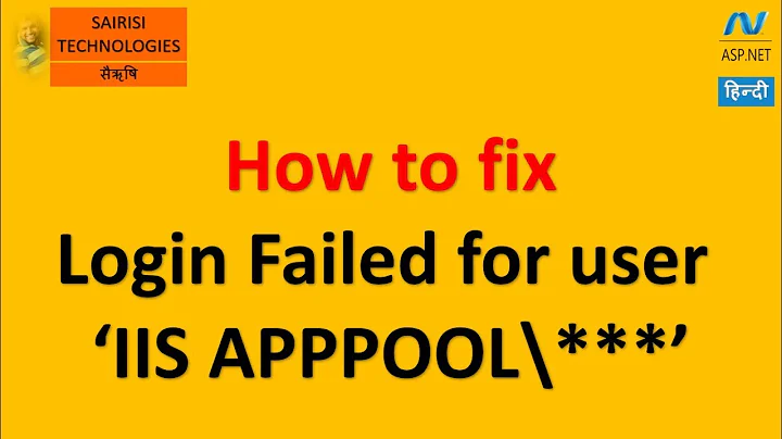 FIXED Error Login Failed for user IIS APPPOOL\