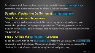 How to View the Definition of a System Stored Procedure in SQL Server