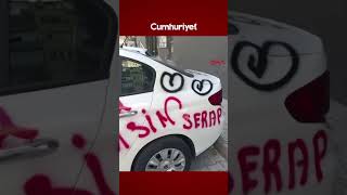 Antalyada Bir Garip Olay Otomobilin Üzerine Sprey Boya Ile Aşk Mesajları Yazıldı