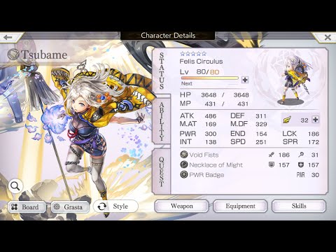 Another Eden Global 2.8.500 AS Tsubame 5* Review, Skills & Gameplay! 0MP Farming Unit, Boss Killer!