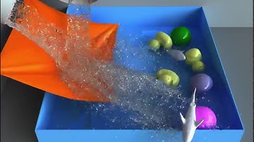 3D Animation Ducks Fluid Simulation With Elastic Solids