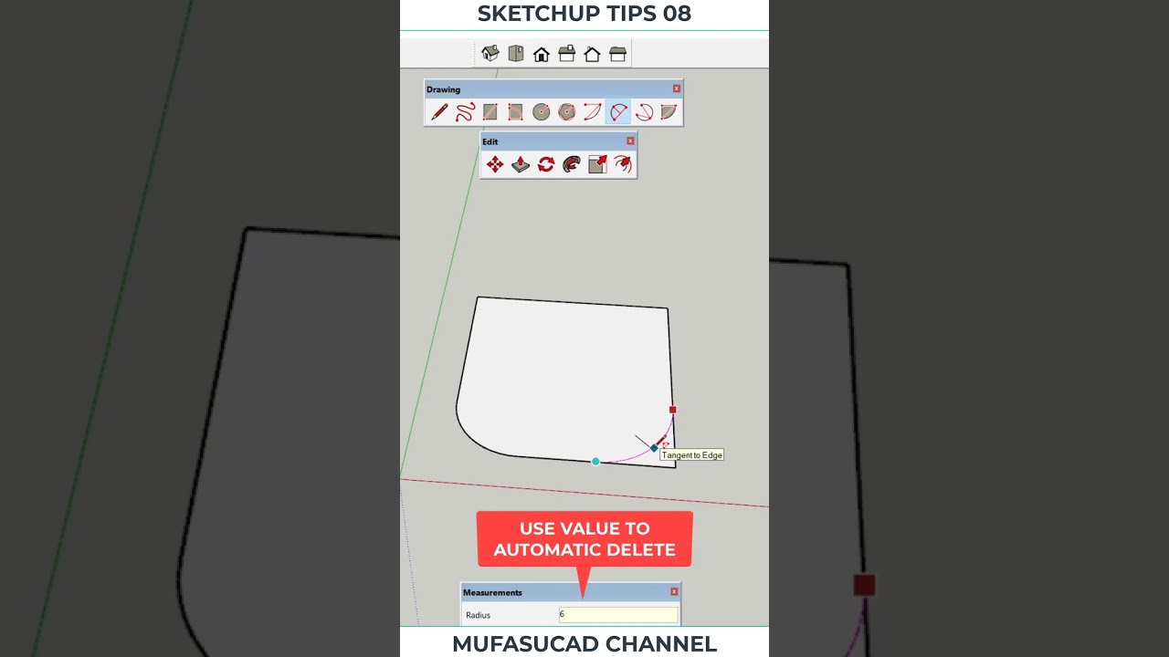 Sketchup Tips 08 Fast Fillet Sketch 