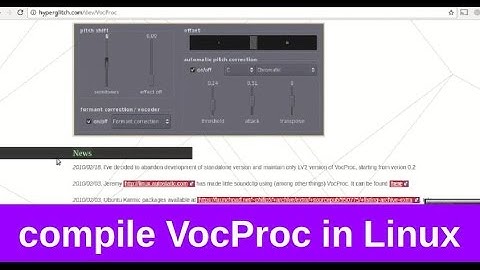 Bigjuergo Audio Labs Tutorial 2:  Compile VocProc LV2 (Autotune) in Linux Mint 18