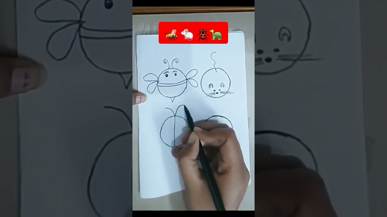 Drawing Trick with Circle | Bee Rat Ladybug Turtle 