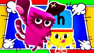 Numberblocks Alphablocks Crossover 8 H & R  Someone took R's Hat