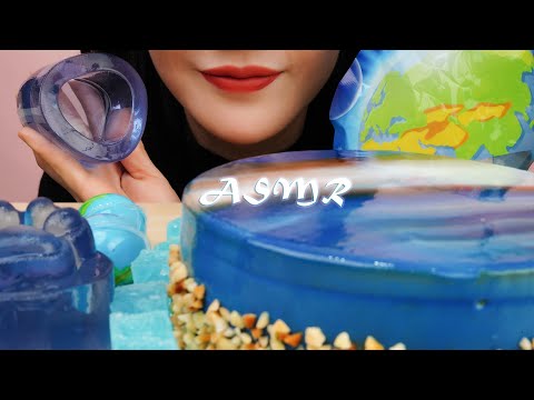 ASMR【咀嚼音】BLUE DESSERT/ICE CREAM CAKE/JELLY/AMBER CANDY/EARTH CANDY