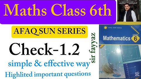 Maths Class 6th | Check 1.2 | Unit 1 | exercise 1.2 | afaq sun series | Factors and multiples