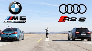 DRAG RACE! BMW M5 F90 Comp vs 700HP Audi RS6 Avant