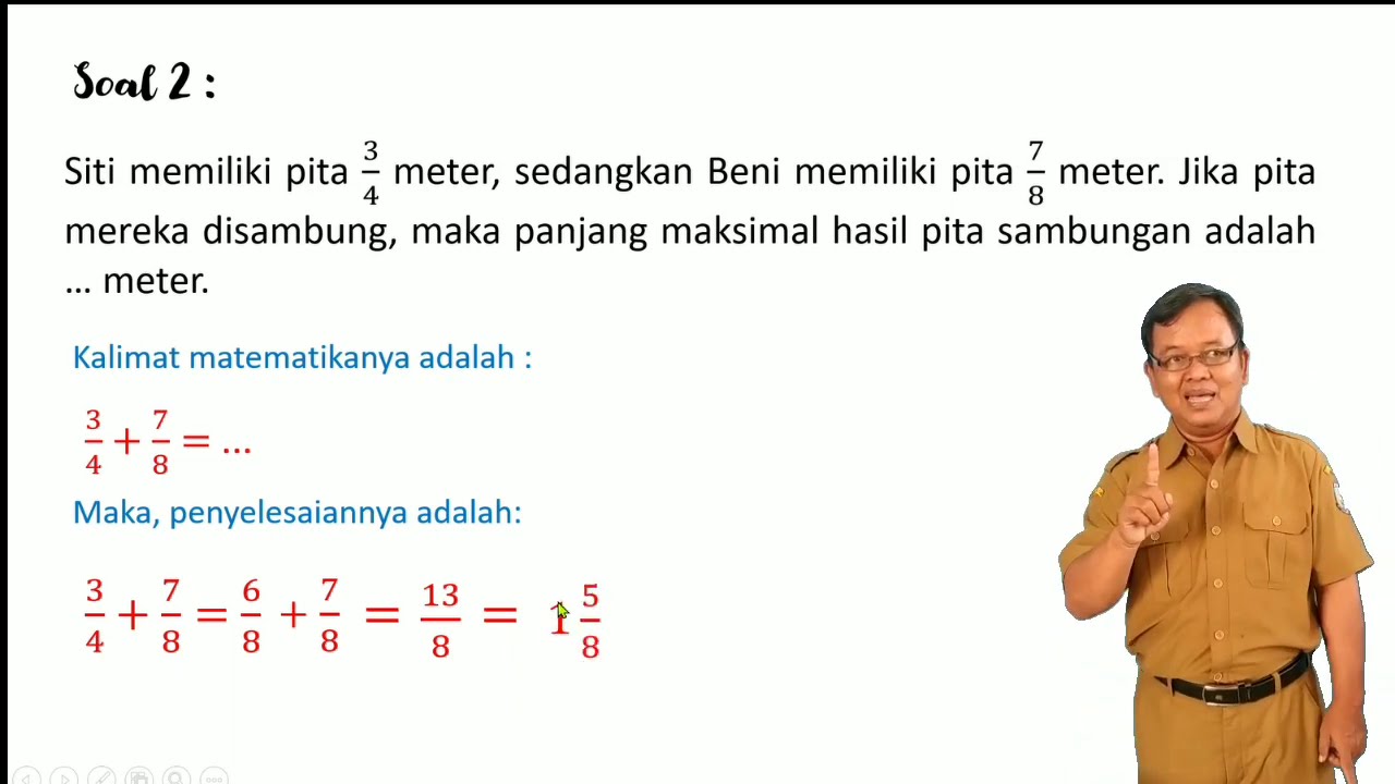 Contoh Soal Cerita Pecahan Dan Jawabannya