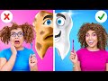 ¡MI DIENTE🦷🚨! ¡Doctor malo vs. bueno! *¡La dentista mala se llevó mis dulces🍭 por 123GO! CHALLENGE