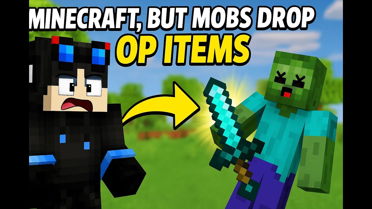 Minecraft, But Mobs Drop OP Items 🤯🔥 #minecraft - YouTube