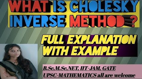 Cholesky Inverse method||numerical method || solution of linear equations