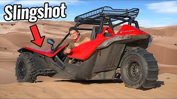 Polaris Slingshot with Paddle Tire in Sand Dunes!