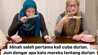 Minah saleh cuba durian | American ladies trying durian for the first time