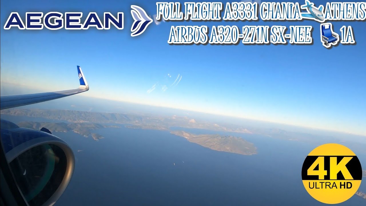 Aegean Airlines Airbus A320Neo SX-NEE  Full Flight A3331 Chania - Athens