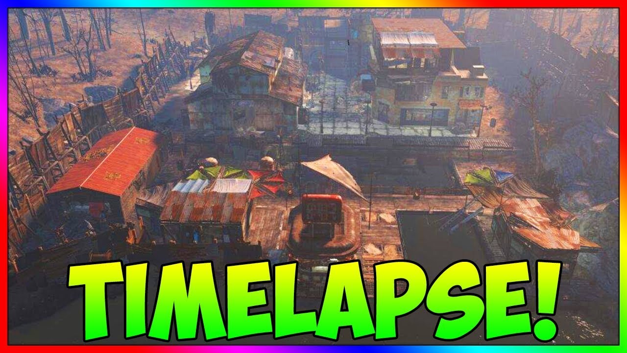 Fallout 4 - Egret Tours Marina Settlement Build Timelapse! (With Mods)