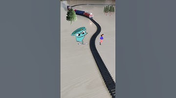 Tornado 🌪️ is following woman near the railway track and the train is approaching fast | Crazy Frog