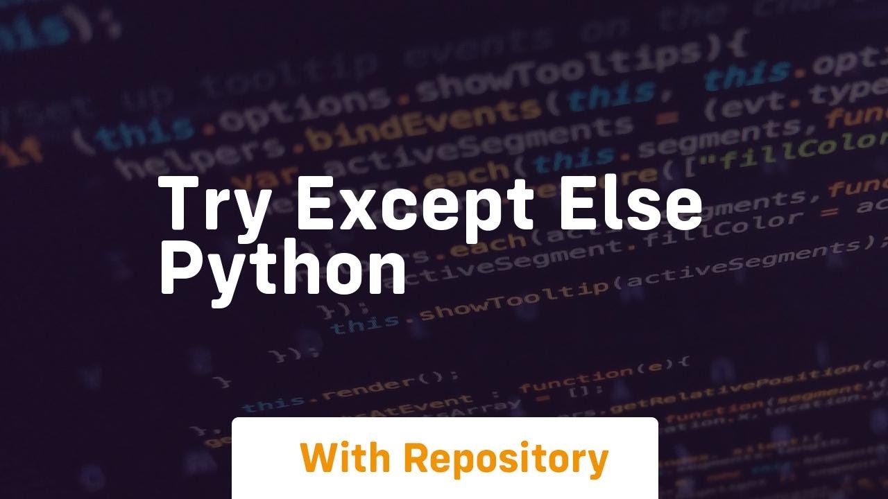 try except else python - YouTube