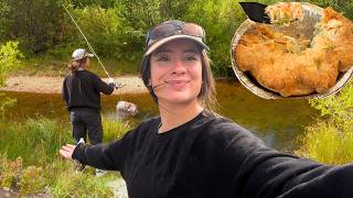 brook trout fishing in Estes and chicken pot pie