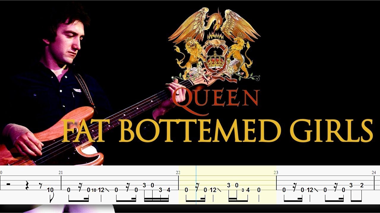 Queen Fat Bottomed Girls (Bass Line + Tabs + Notation) by ChamisBass YouTube