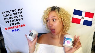 STYLING MY HAIR WITH PRODUCTS FROM DOMINICAN REPUBLIC| CURLY LOCKS