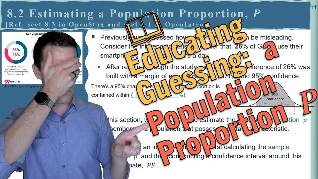 Confidence Interval for Population Proportion P (sect8.2) - YouTube