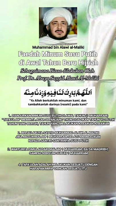 Jangan Lupa Minum Susu Putih di Awal Tahun Baru Hijriah (1 Muharram)