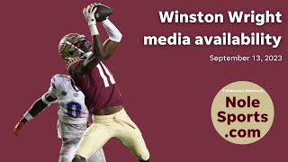 Florida State wide receiver Winston Wright speaks to media - Sep. 13, 2023