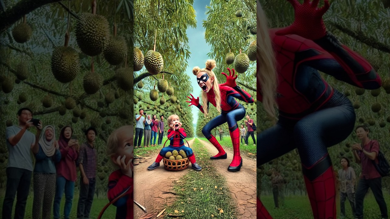 😱 Spidey Kid’s Durian Trap! 🍈🤣🔥 