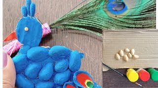 Pista shell peacock craft |l peacock with pistashell |l Best out of waste || Home decor
