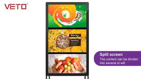 55inch 4k digital media player advertising foldable signage poster portable lcd battery powered